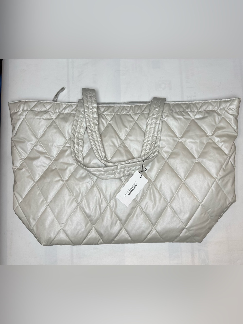 Vera Bradley quilted tote bag- pearl